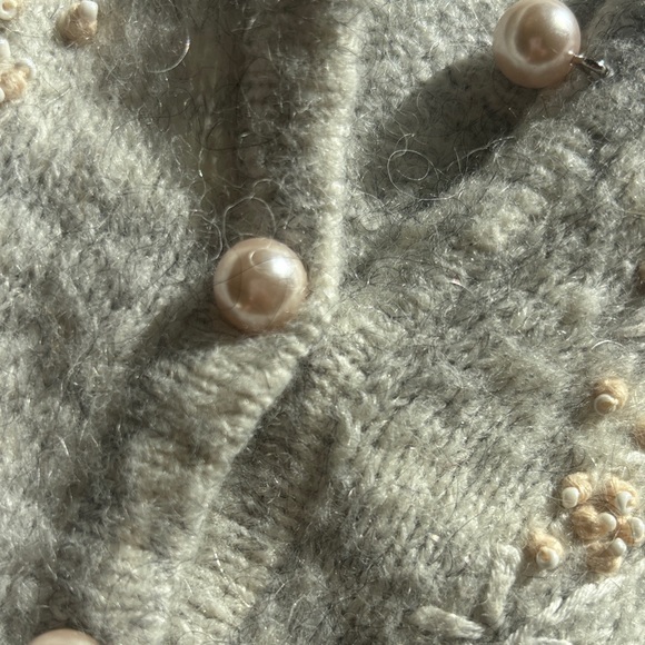 Caslon Sweaters - Caslon Gray Floral Embroidered Cardigan